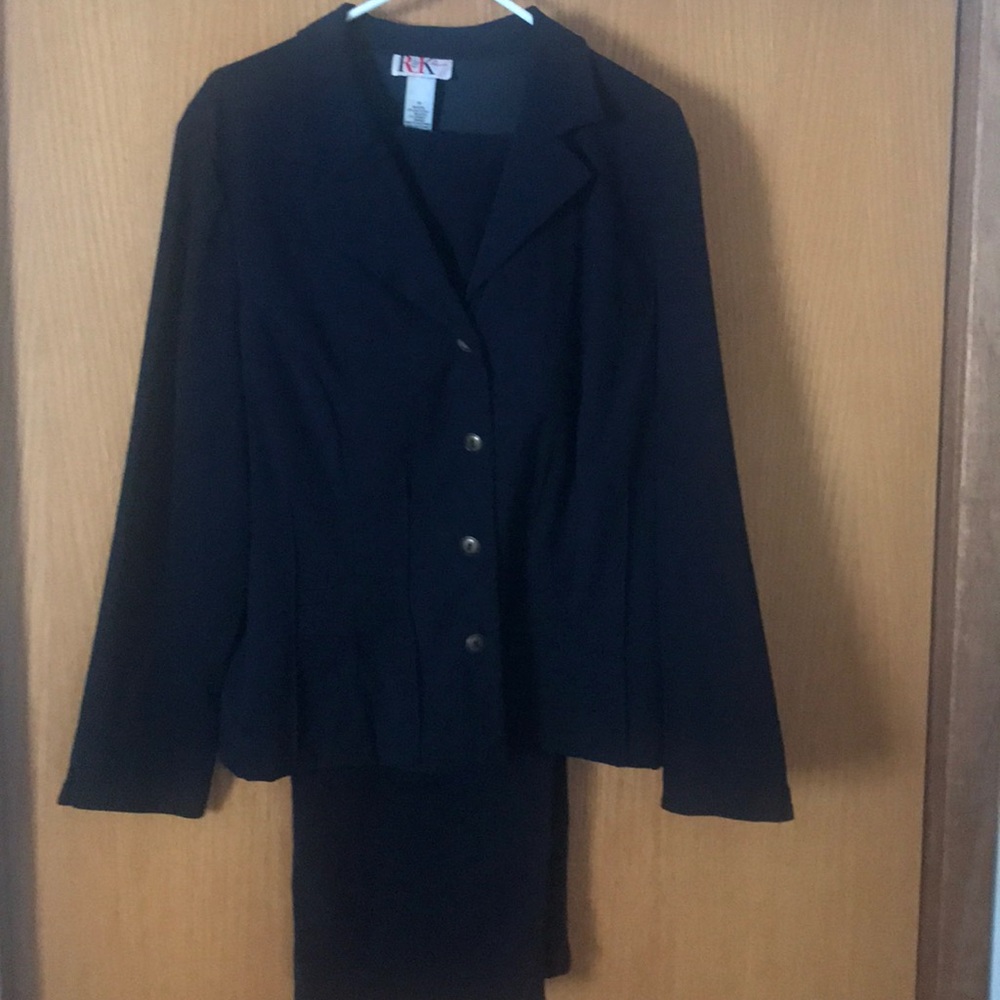 Dark blue soft suede like 2-pc suit